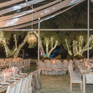 Natural tented wedding reception at Las Vegas GreenGale Farms.