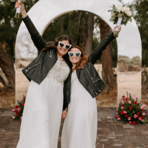 GreenGale Farms Elopements under the mirrored arch art 